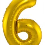 Folie ballon cijfer 6 goud